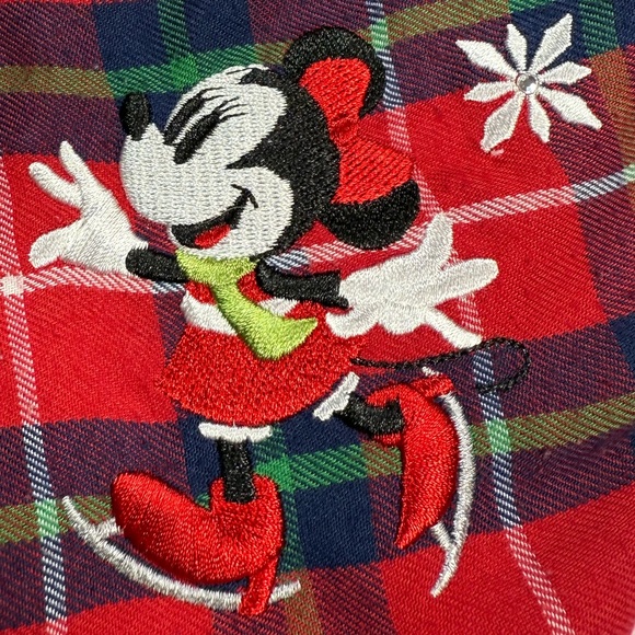 DISNEY‎ STORE Girls Plaid Mickey Minnie Ice Skating Christmas Nightgown 5-6 Cozy - Picture 5 of 12